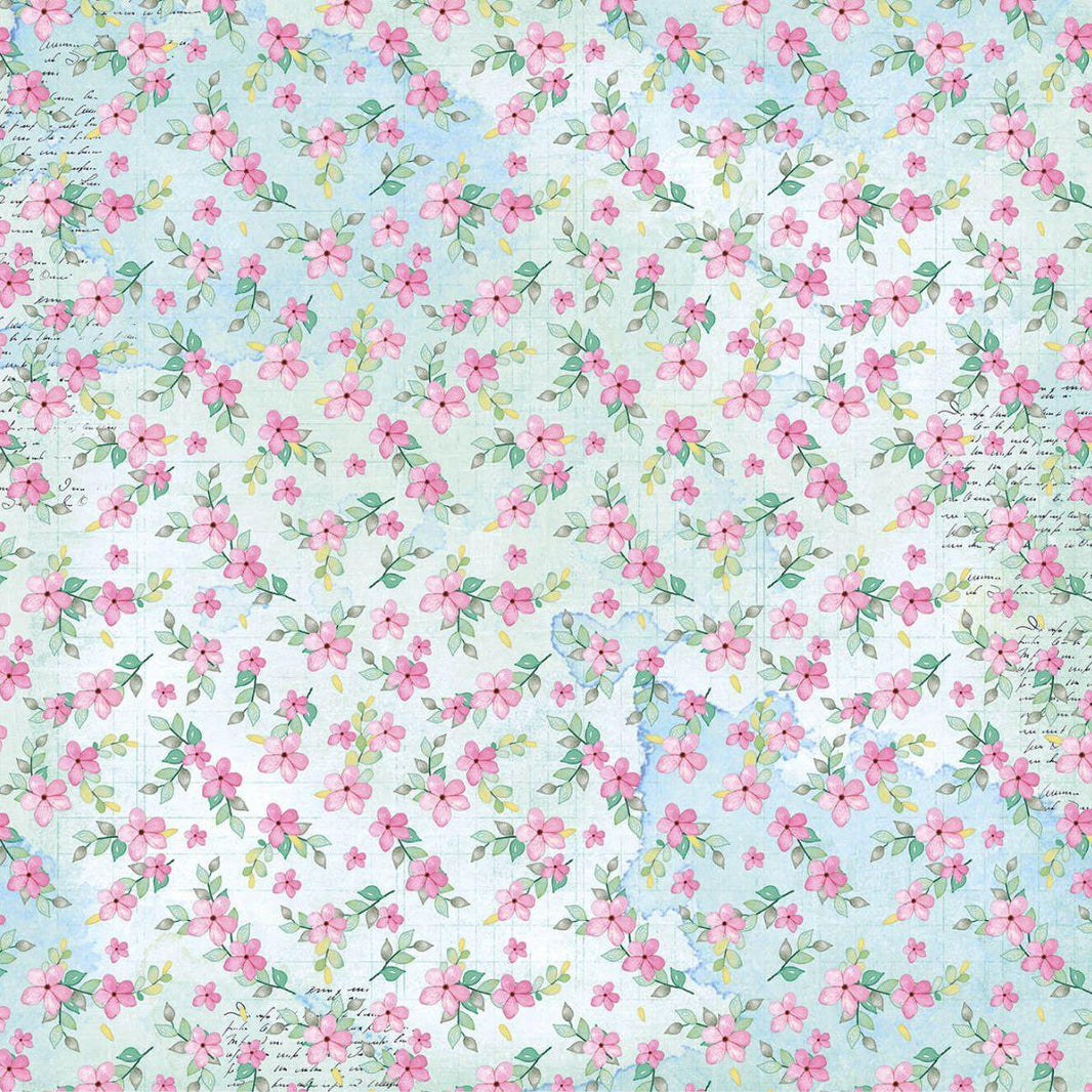 Papel Scrapbook Litoarte SD-1238 Flores e Cartas 30,5x30,5cm - Palácio da Arte