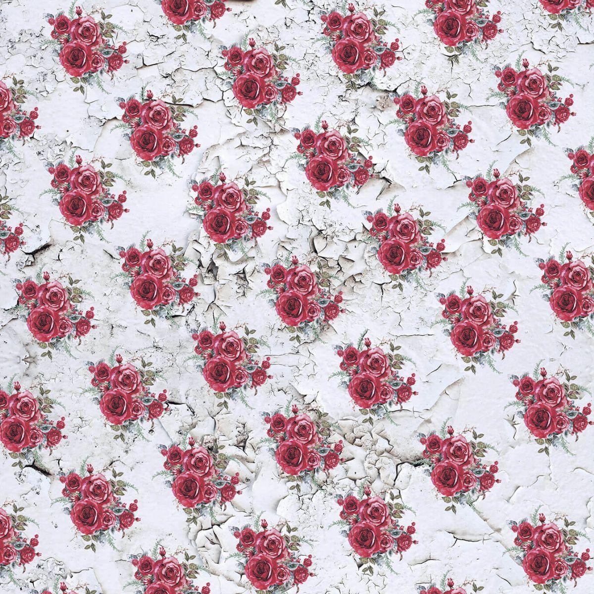 Papel Scrapbook Litoarte SD-1242 Red Roses Porta e Rosas 30,5x30,5cm - Palácio da Arte