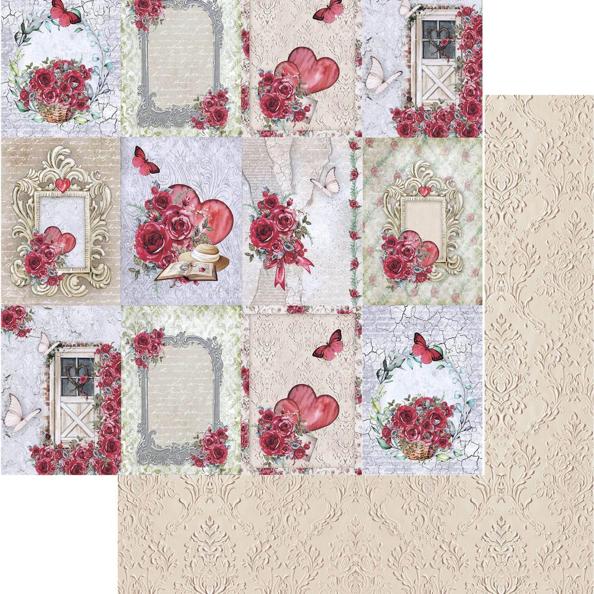 Papel Scrapbook Litoarte SD-1243 Red Roses Tags e Rosas 30,5x30,5cm - Palácio da Arte
