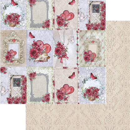 Papel Scrapbook Litoarte SD-1243 Red Roses Tags e Rosas 30,5x30,5cm - Palácio da Arte