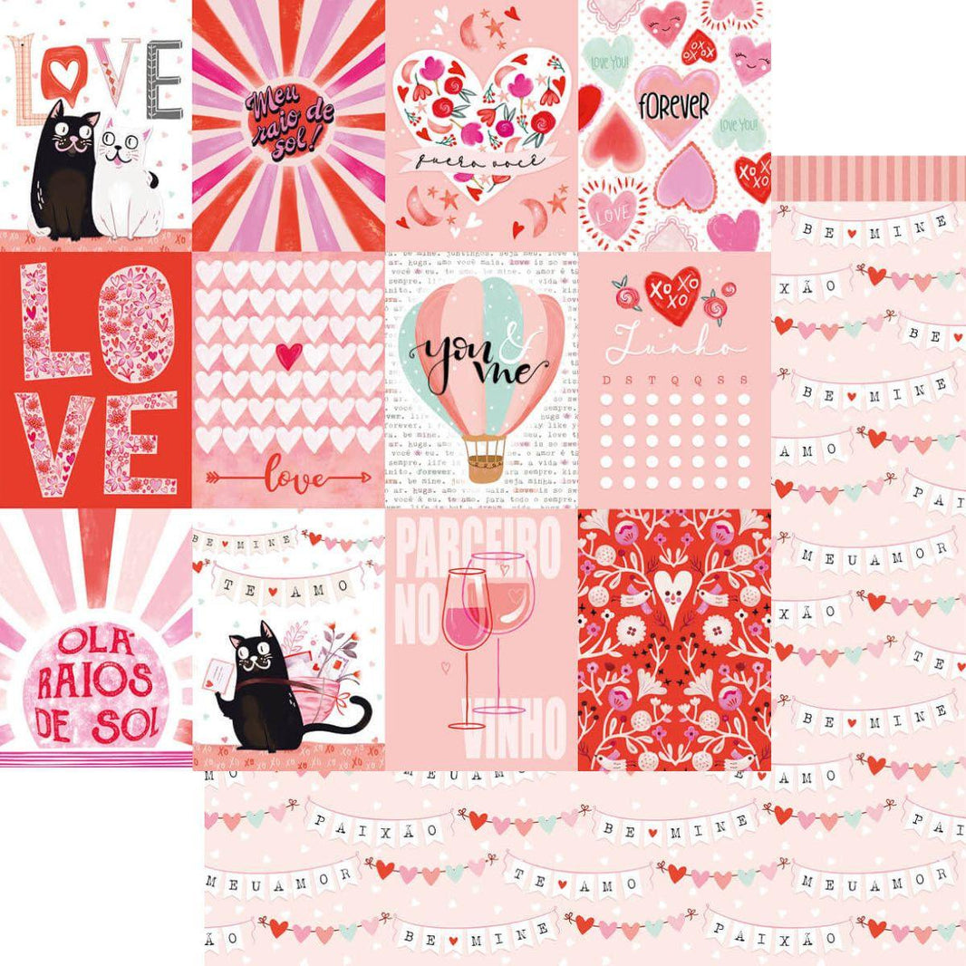 Papel Scrapbook Litoarte SD-1247 My Sunshine Tags Love 30,5x30,5cm - Palácio da Arte