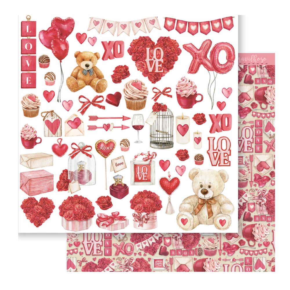 Papel Scrapbook Litoarte SD-1306 Amor Infinito 30,5x30,5cm - Palácio da Arte