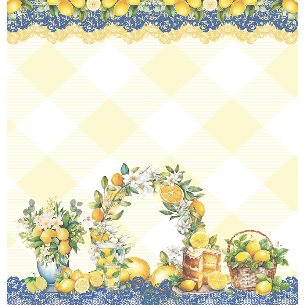Papel Scrapbook Litoarte SD-1320 Limões 30,5x30,5cm - Palácio da Arte