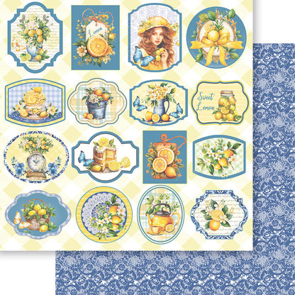 Papel Scrapbook Litoarte SD-1321 Limões Tag 30,5x30,5cm - Palácio da Arte