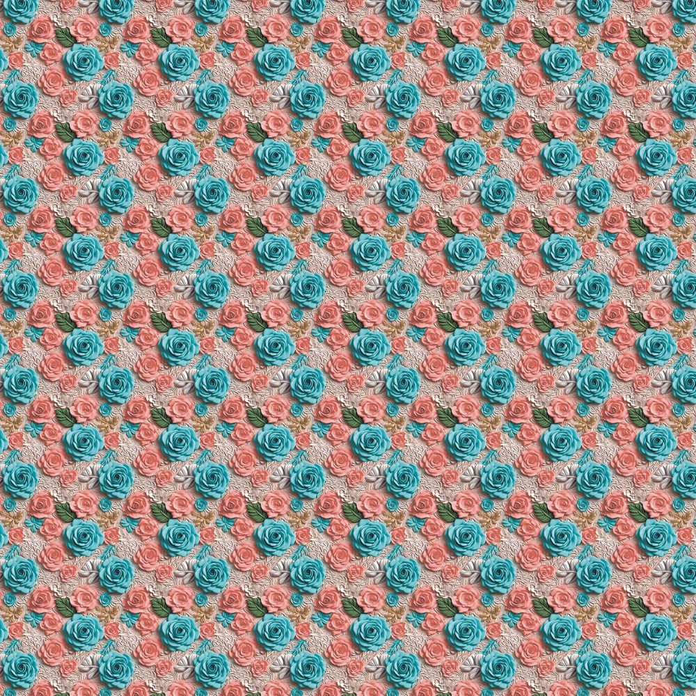 Papel Scrapbook Litoarte SD-1324 Rosa 3D Coral e Verde 30,5x30,5cm - Palácio da Arte