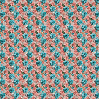 Papel Scrapbook Litoarte SD-1324 Rosa 3D Coral e Verde 30,5x30,5cm - Palácio da Arte