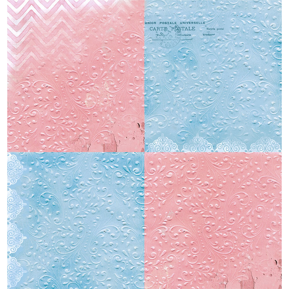 Papel Scrapbook Litoarte SD-1328 Flor 3D Quadrante 30,5x30,5cm - Palácio da Arte