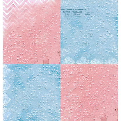Papel Scrapbook Litoarte SD-1328 Flor 3D Quadrante 30,5x30,5cm - Palácio da Arte
