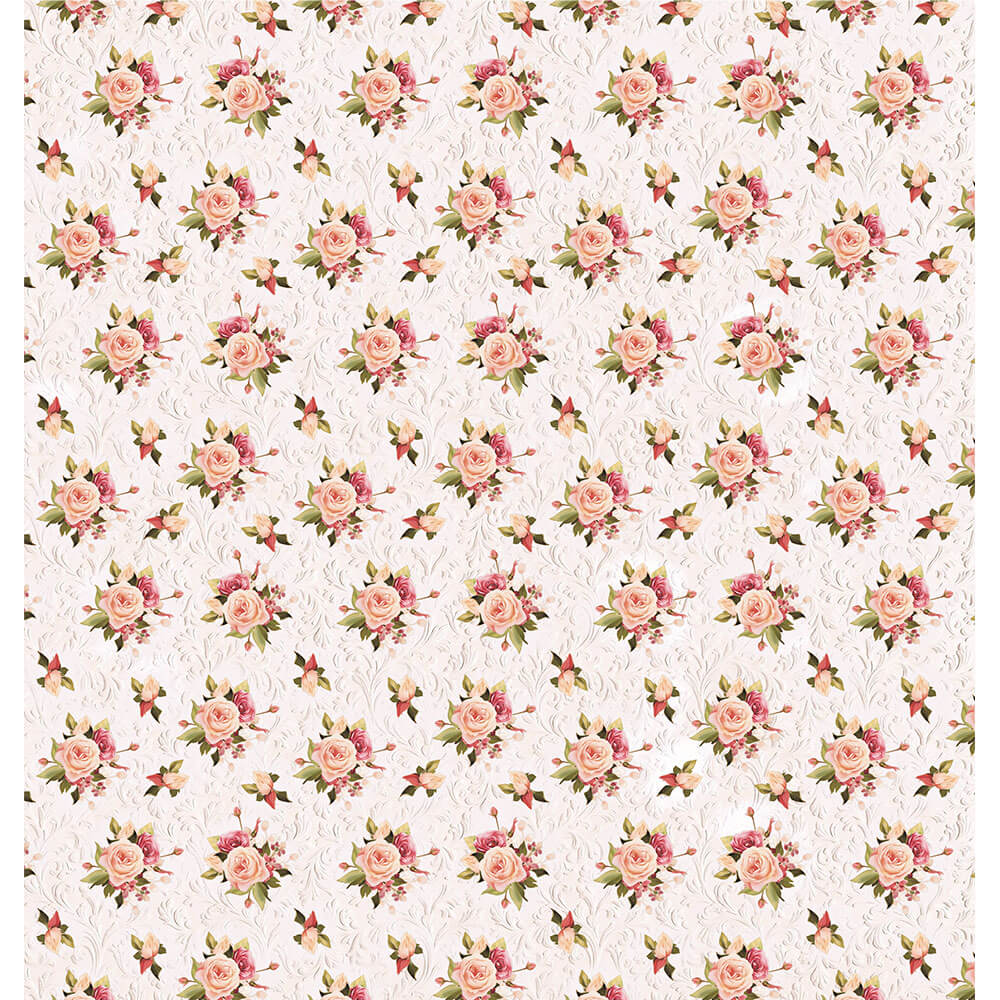 Papel Scrapbook Litoarte SD-1330 Rosas 30,5x30,5cm - Palácio da Arte