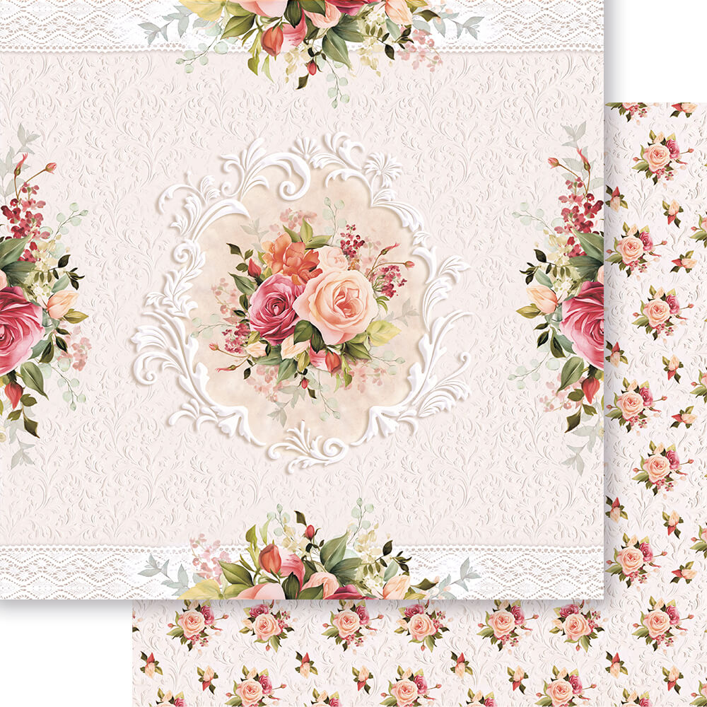 Papel Scrapbook Litoarte SD-1330 Rosas 30,5x30,5cm - Palácio da Arte