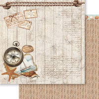 Papel Scrapbook Litoarte SD-1332 Mar Doce Lar Bússula 30,5x30,5cm - Palácio da Arte