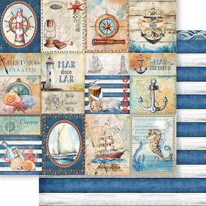 Papel Scrapbook Litoarte SD-1336 Mar Doce Lar Tags 30,5x30,5cm - Palácio da Arte