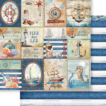 Papel Scrapbook Litoarte SD-1336 Mar Doce Lar Tags 30,5x30,5cm - Palácio da Arte