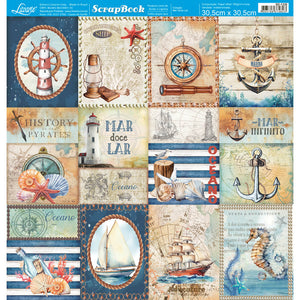 Papel Scrapbook Litoarte SD-1336 Mar Doce Lar Tags 30,5x30,5cm - Palácio da Arte