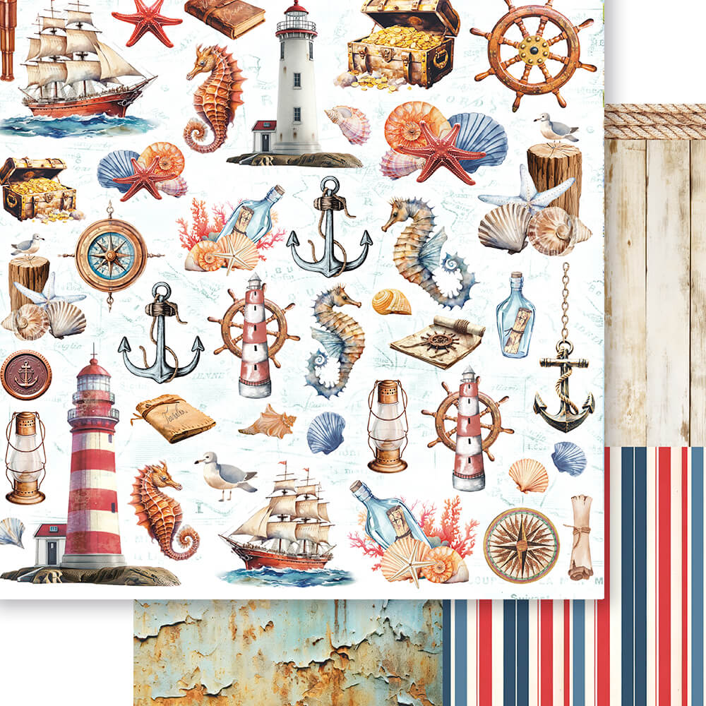 Papel Scrapbook Litoarte SD-1337 Mar Doce Lar Recortes 30,5x30,5cm - Palácio da Arte