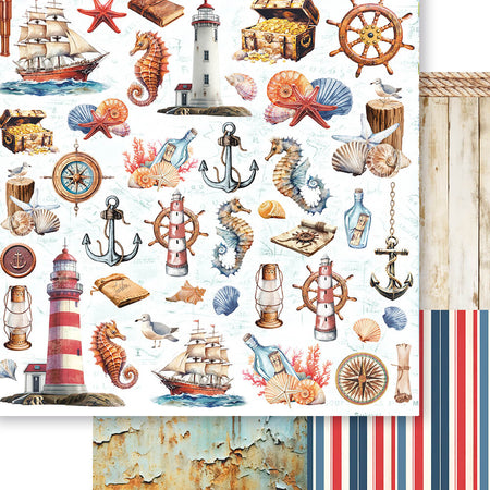 Papel Scrapbook Litoarte SD-1337 Mar Doce Lar Recortes 30,5x30,5cm - Palácio da Arte