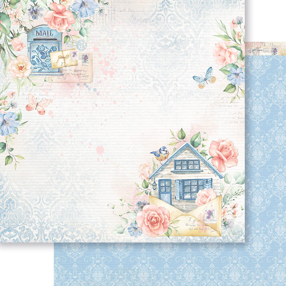Papel Scrapbook Litoarte SD1-103 Amor com Arte Casa e Flores 30,5x30,5cm - Palácio da Arte