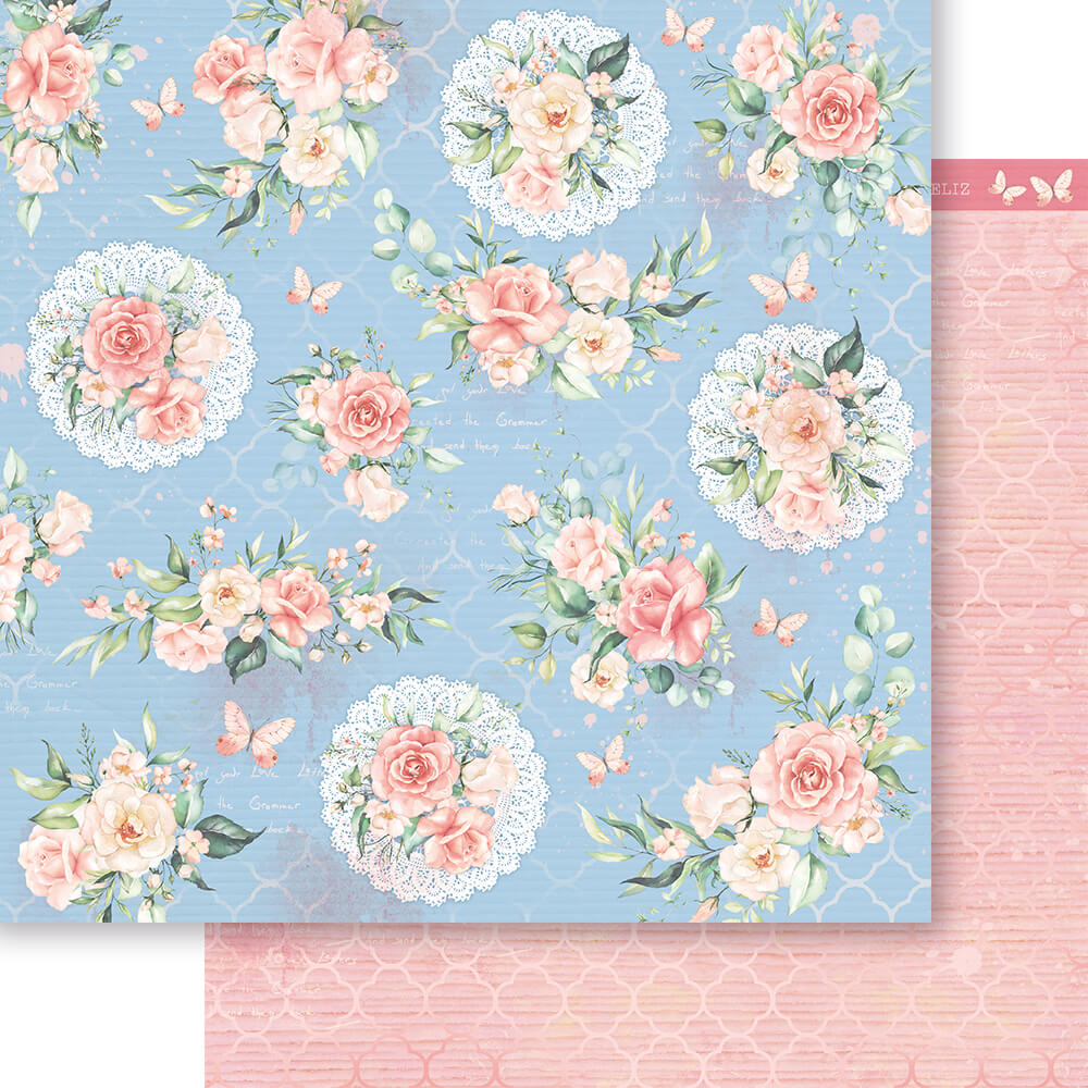 Papel Scrapbook Litoarte SD1-104 Amor com Arte Rosas 30,5x30,5cm - Palácio da Arte