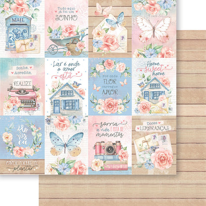 Papel Scrapbook Litoarte SD1-105 Amor com Arte Tags 30,5x30,5cm - Palácio da Arte