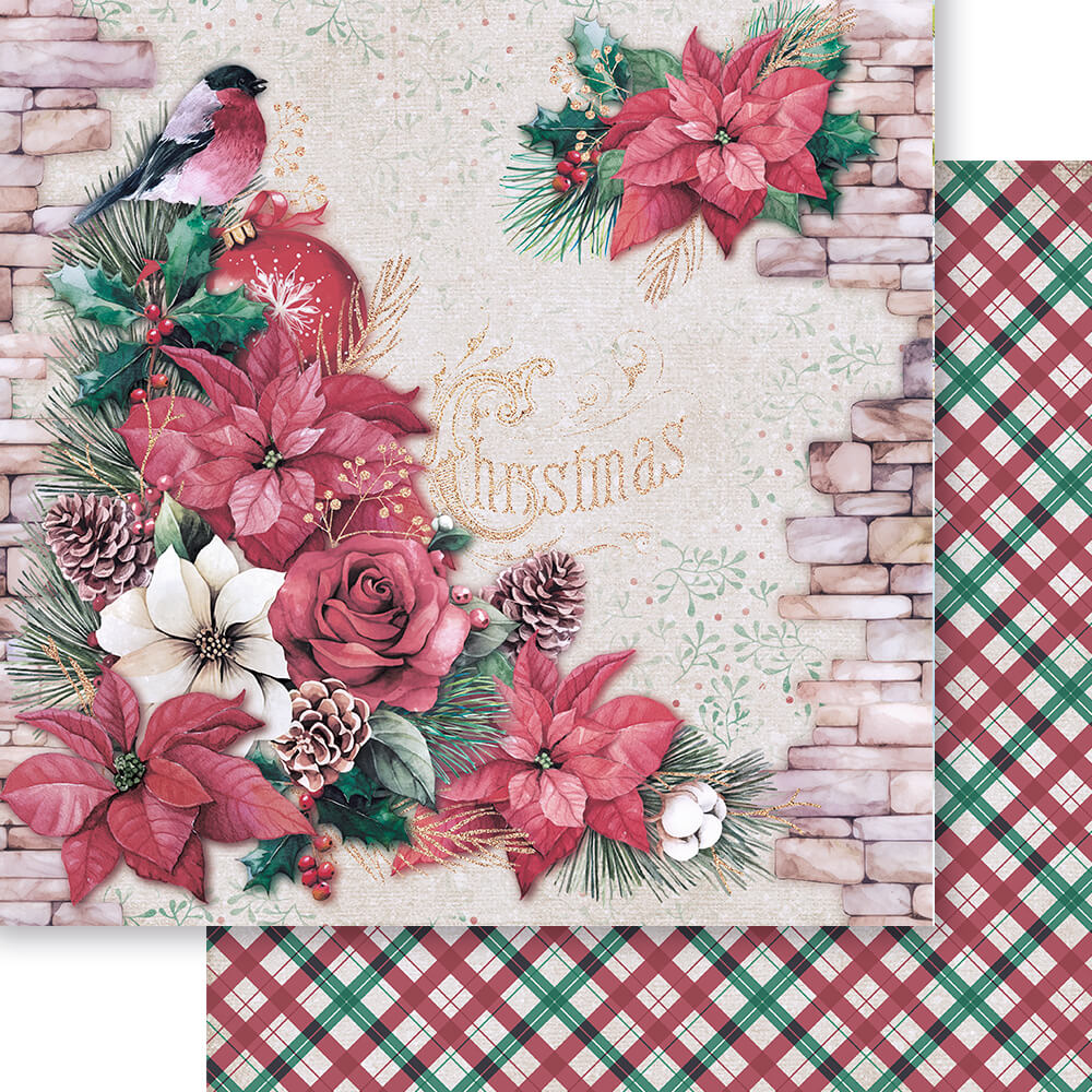 Papel Scrapbook Litoarte SDN-186 Jardim de Natal 30,5x30,5cm - Palácio da Arte