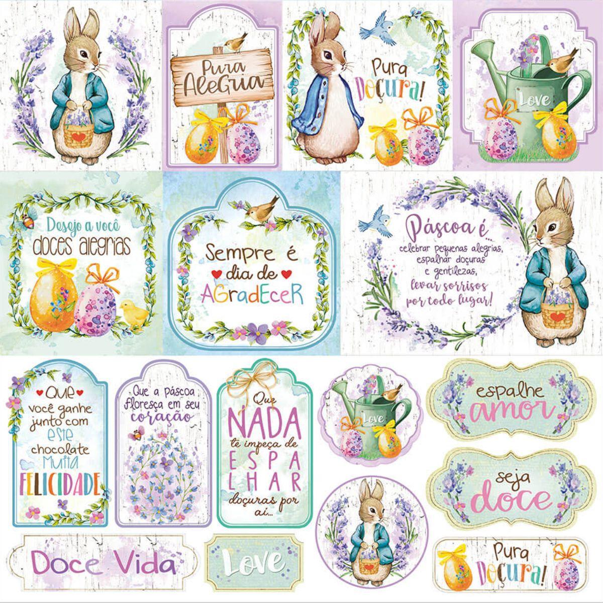 Papel Scrapbook Litoarte SDP-020 Tags 30,5x30,5cm - Palácio da Arte