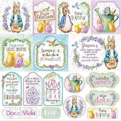 Papel Scrapbook Litoarte SDP-020 Tags 30,5x30,5cm - Palácio da Arte