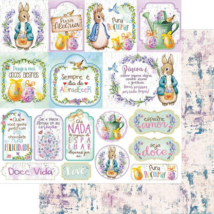 Papel Scrapbook Litoarte SDP-020 Tags 30,5x30,5cm - Palácio da Arte