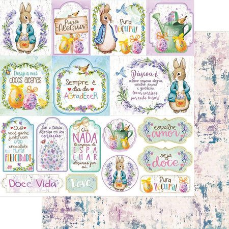 Papel Scrapbook Litoarte SDP-020 Tags 30,5x30,5cm - Palácio da Arte