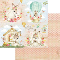 Papel Scrapbook Litoarte SDP-021 Coelho e Flores 30,5x30,5cm - Palácio da Arte