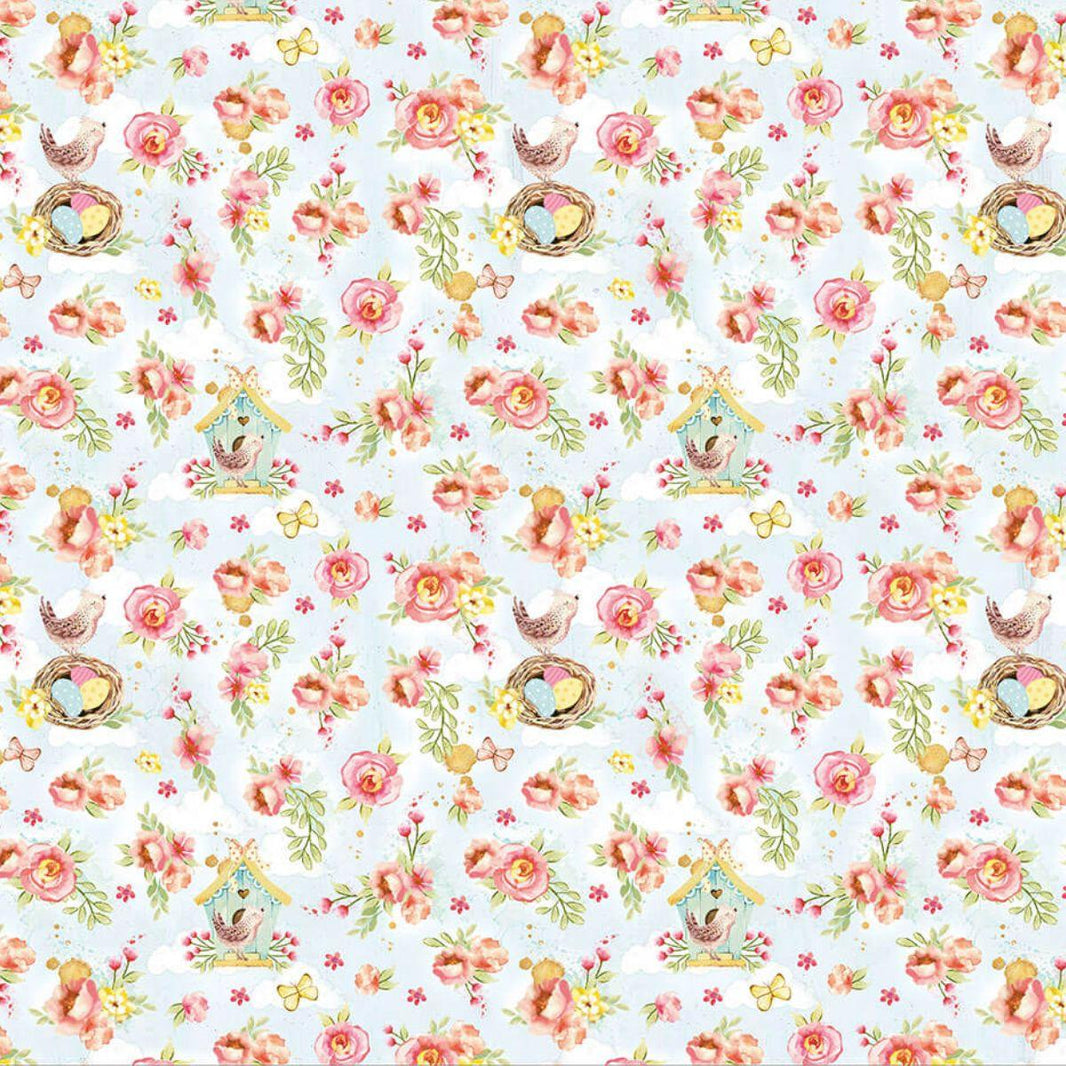 Papel Scrapbook Litoarte SDP-022 Ninho e Flores 30,5x30,5cm - Palácio da Arte