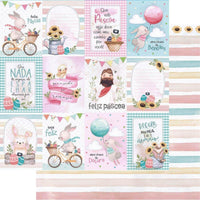Papel Scrapbook Litoarte SDP-025 Tags Feliz Páscoa 30,5x30,5cm - Palácio da Arte