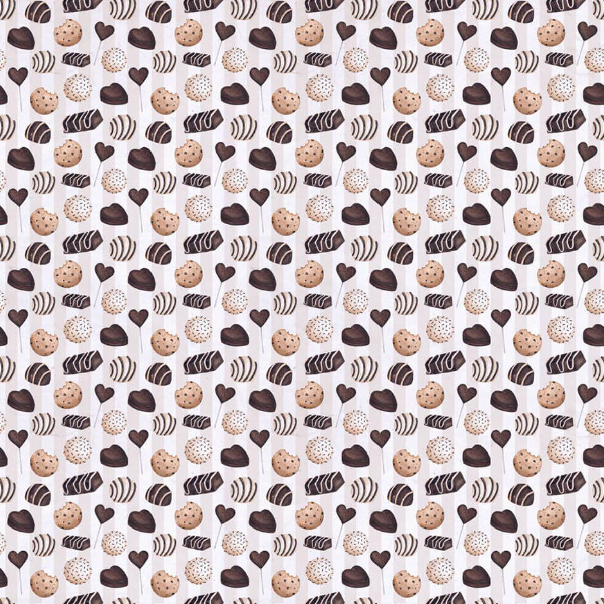Papel Scrapbook Litoarte SDP-028 Chocolates 30,5x30,5cm - Palácio da Arte