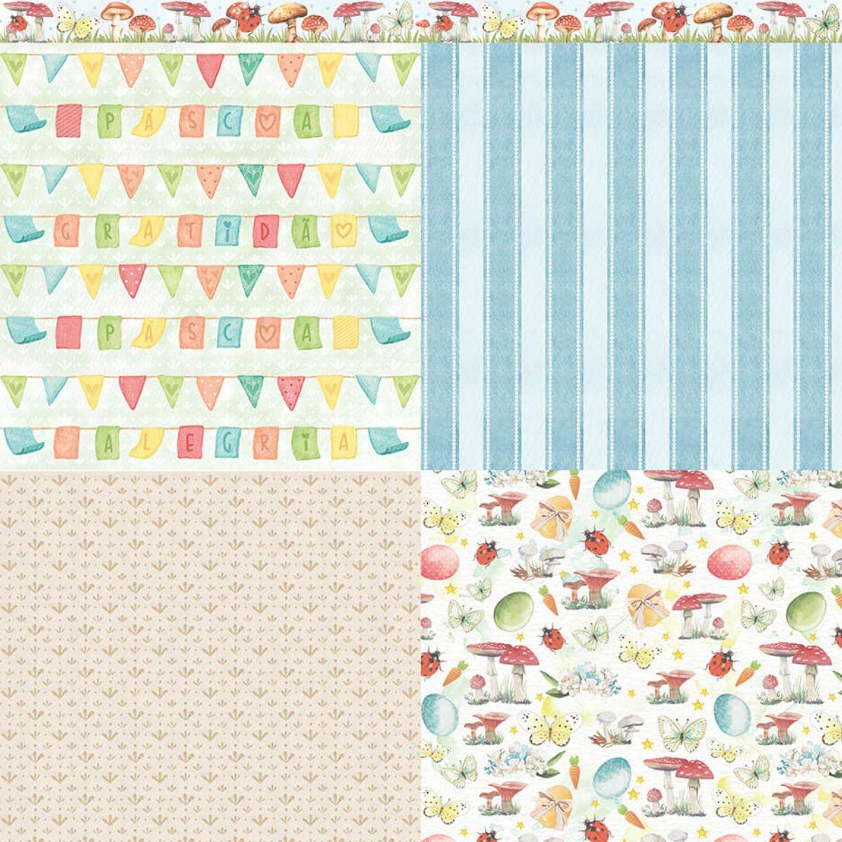 Papel Scrapbook Litoarte SDP-031 Coelhos 30,5x30,5cm - Palácio da Arte