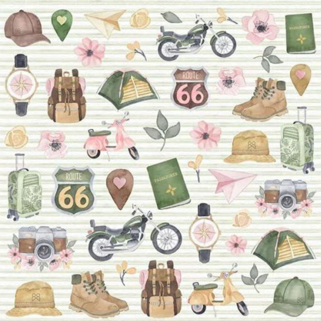 Papel Scrapbook My Memories Crafts 30,5x30,5 MMCMT-002 My Road Trip - Palácio da Arte