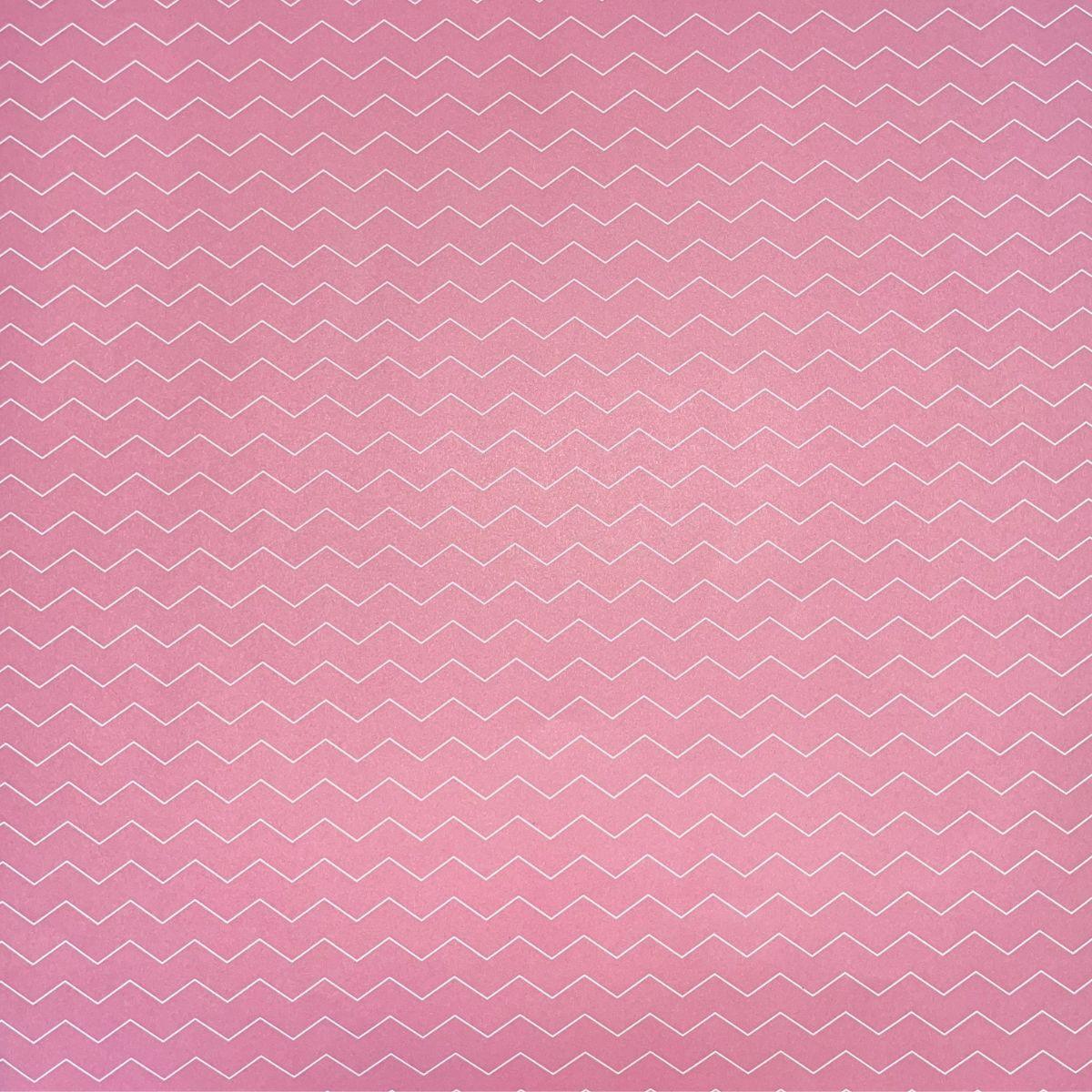 Papel Scrapbook Poá e Chevron 30,5x30,5cm PBCPO005 Rosa - Palácio da Arte