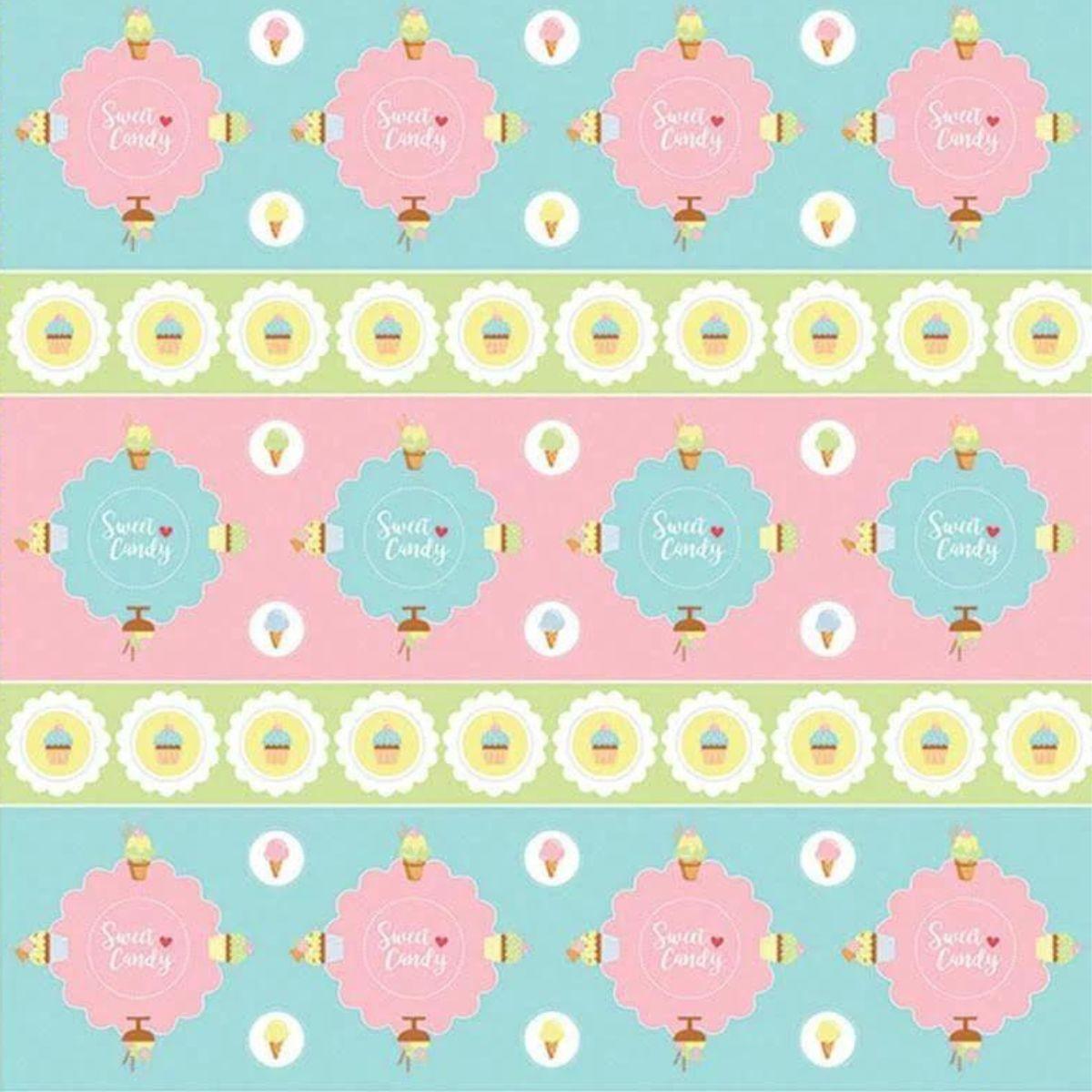 Papel Scrapbook Sweet Candy Forminhas e Toppers SDF660 Toke e Crie by Mariceli - Palácio da Arte