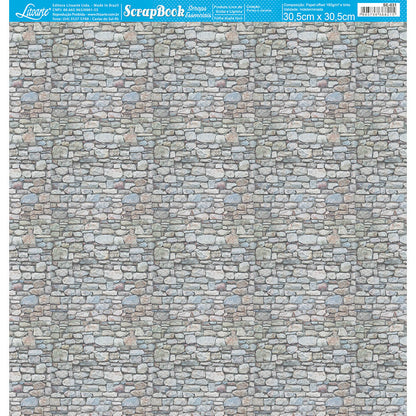 Papel Scraps Essenciais Litoarte SE-031 Pedras 30,5x30,5cm - Palácio da Arte