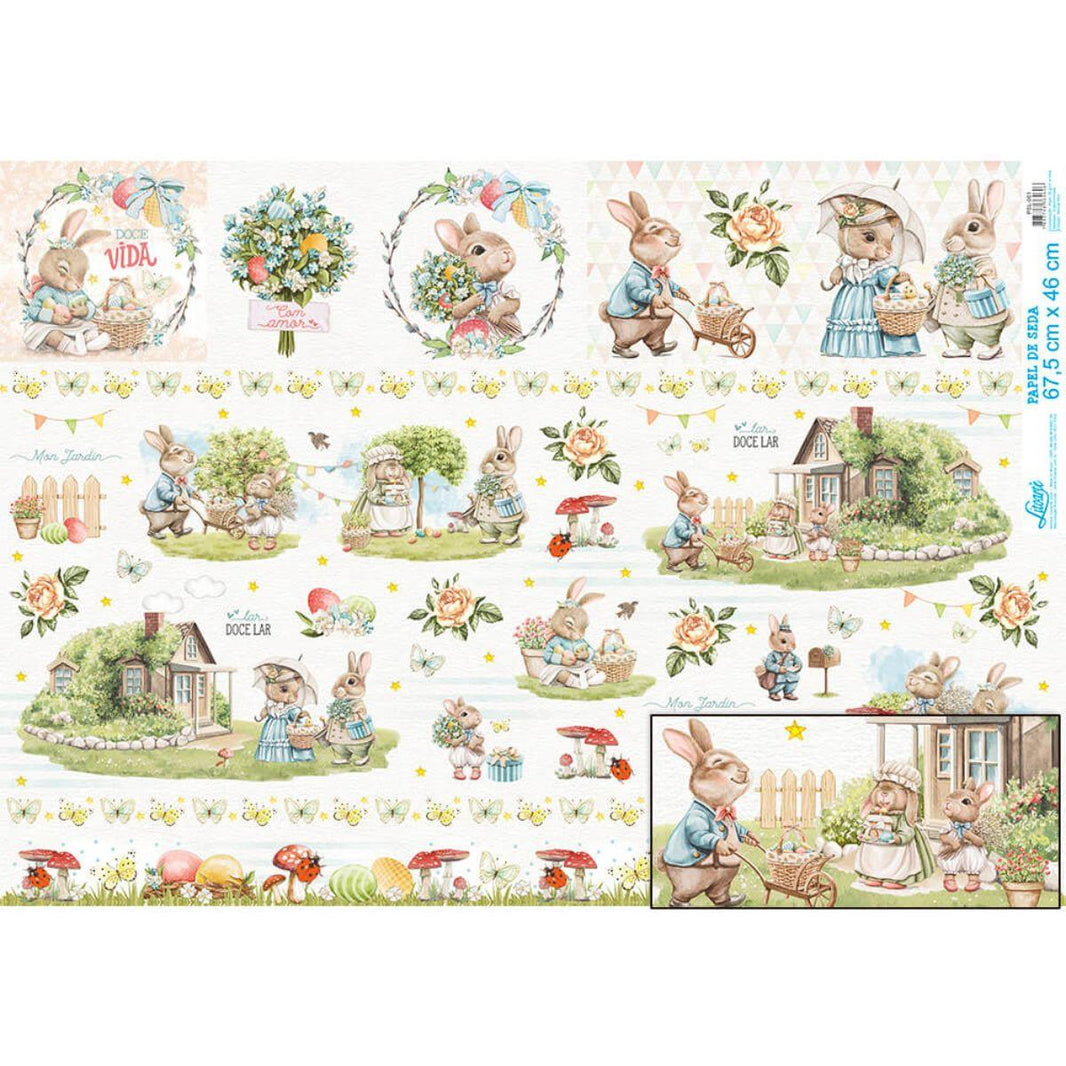 Papel Seda Litoarte PSL-001 Páscoa Feliz 67,5x46cm - Palácio da Arte