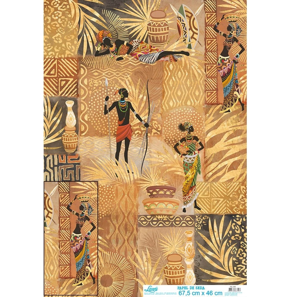 Papel Seda Litoarte PSL-008 Cultura Africana 67,5x46cm - Palácio da Arte
