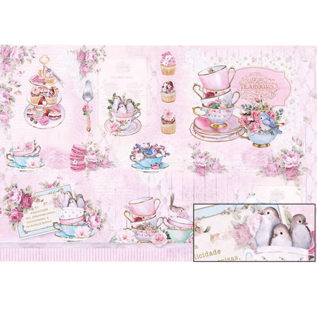 Papel Seda Litoarte PSL-010 Chá Shabby Chic 67,5x46cm - Palácio da Arte