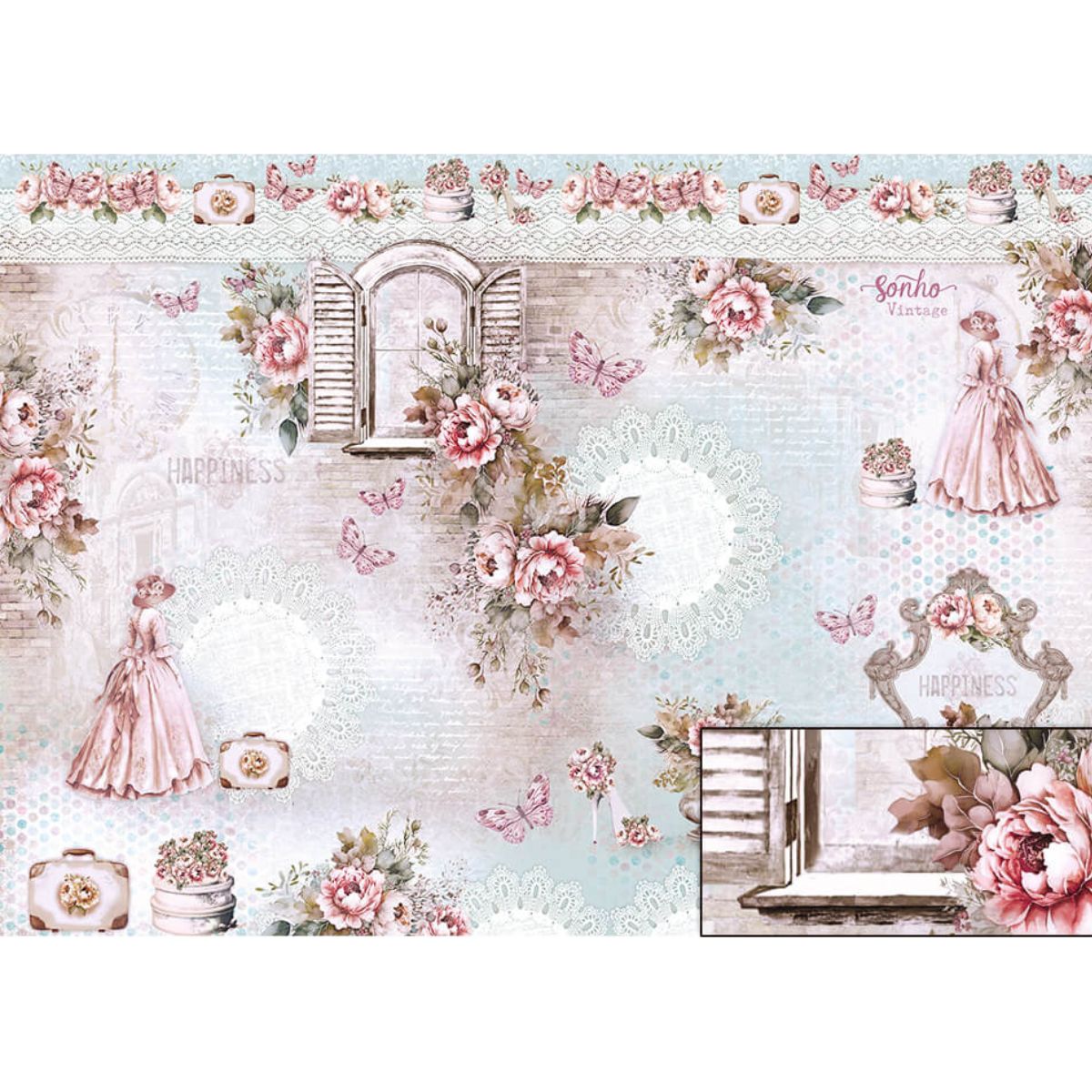 Papel Seda Litoarte PSL-011 Meu Sonho Vintage 67,5x46cm - Palácio da Arte