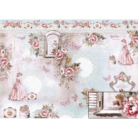 Papel Seda Litoarte PSL-011 Meu Sonho Vintage 67,5x46cm - Palácio da Arte