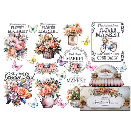 Papel Seda Litoarte PSL-015 Flowers Market Rosas 67,5x46cm - Palácio da Arte