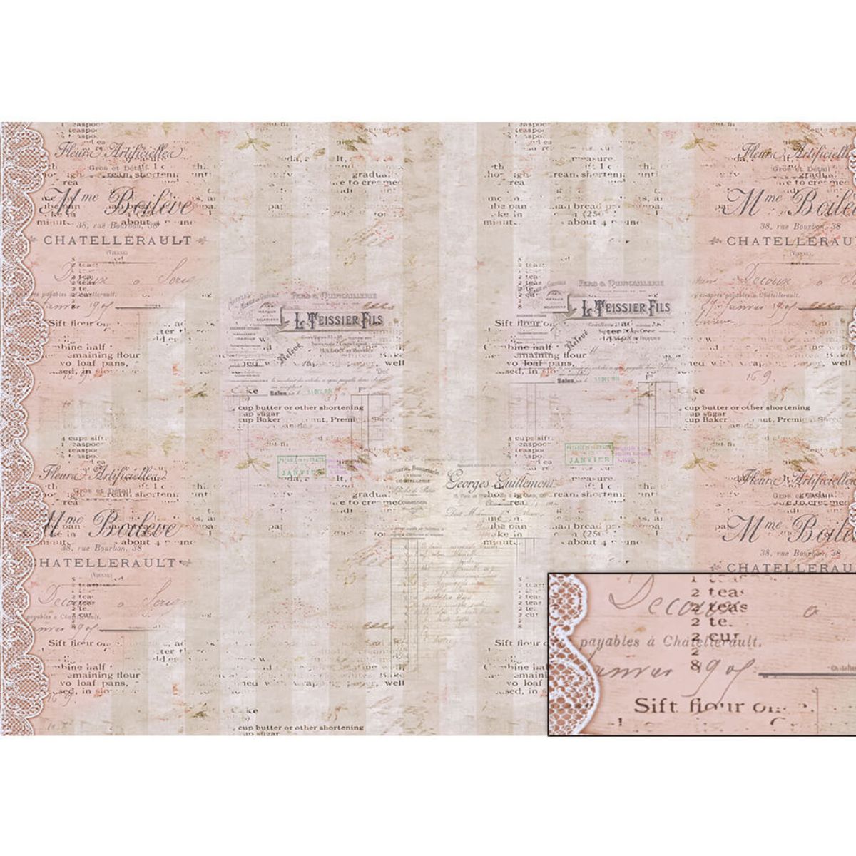 Papel Seda Litoarte PSL-020 Fundo Escrita 67,5x46cm - Palácio da Arte