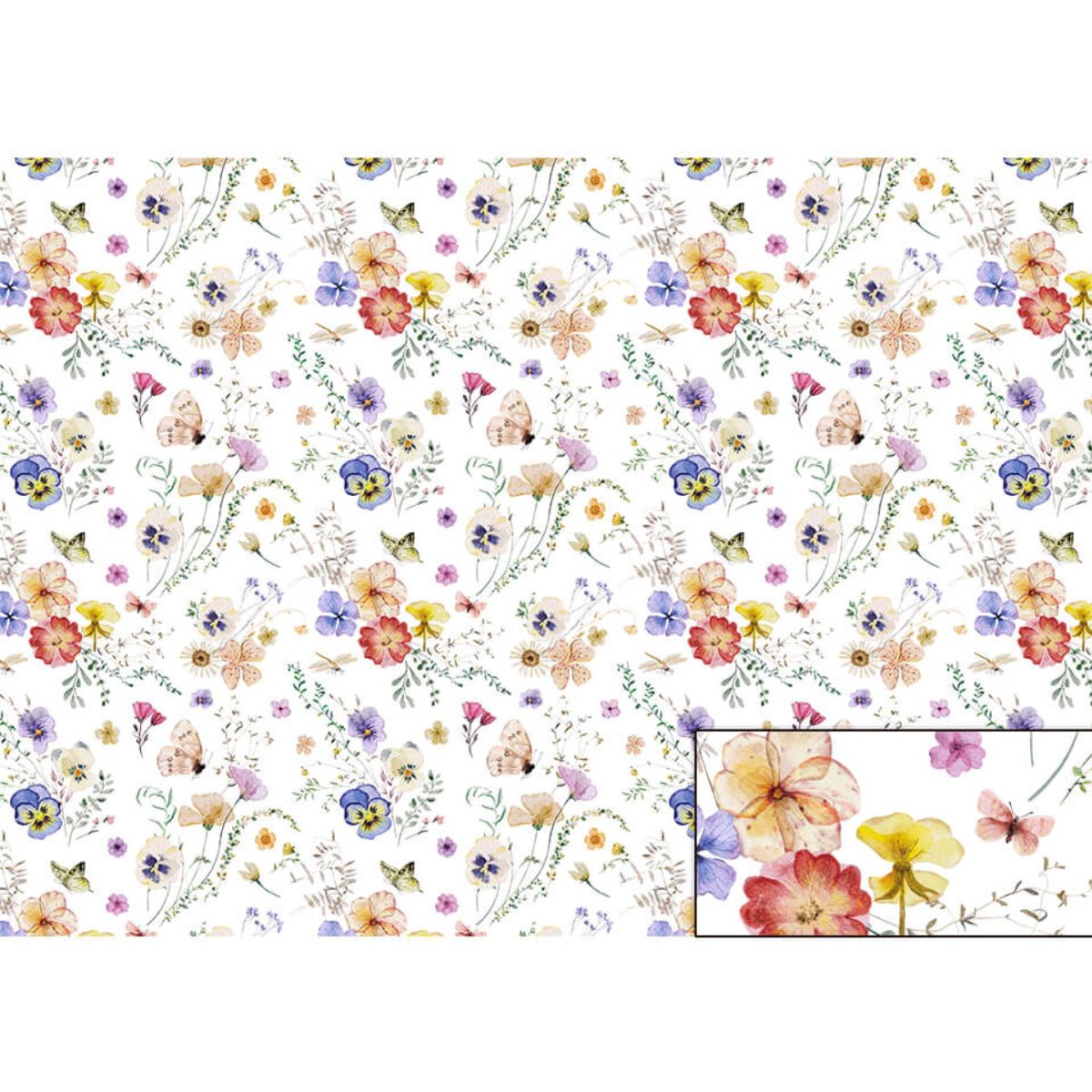 Papel Seda Litoarte PSL-025 Delicadeza em Flores 67,5x46cm - Palácio da Arte