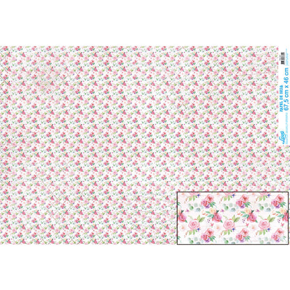 Papel Seda Litoarte PSL-027 Mini Rosas 67,5x46cm - Palácio da Arte