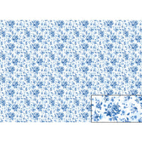 Papel Seda Litoarte PSL-028 Mini Flores Azuis 67,5x46cm - Palácio da Arte
