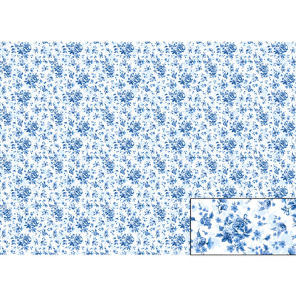 Papel Seda Litoarte PSL-028 Mini Flores Azuis 67,5x46cm - Palácio da Arte