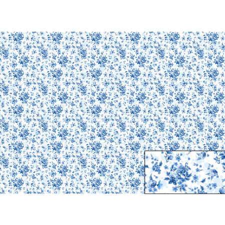 Papel Seda Litoarte PSL-028 Mini Flores Azuis 67,5x46cm - Palácio da Arte
