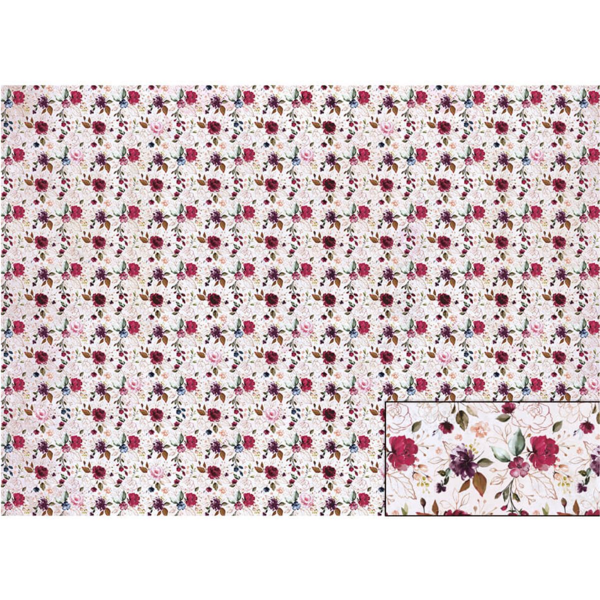 Papel Seda Litoarte PSL-030 Memorias Vintage Flores 67,5x46cm - Palácio da Arte